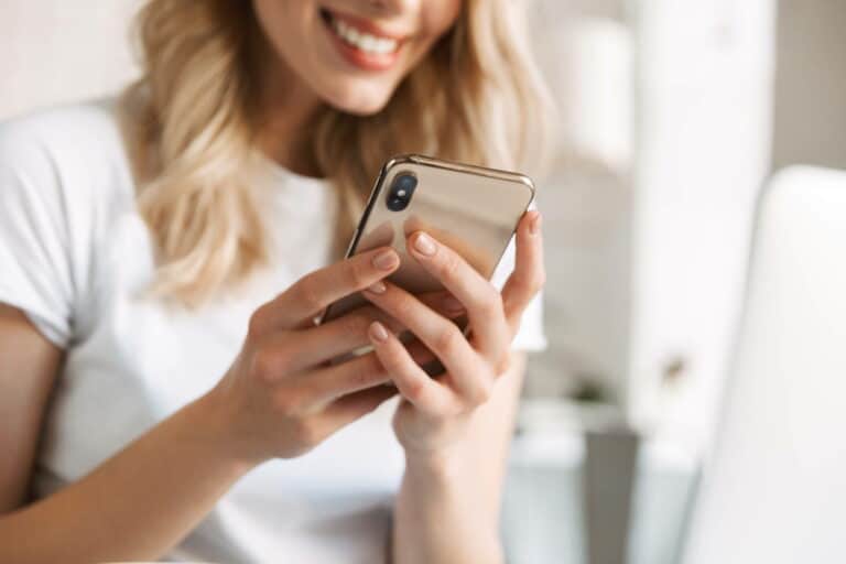 Woman holding a phone