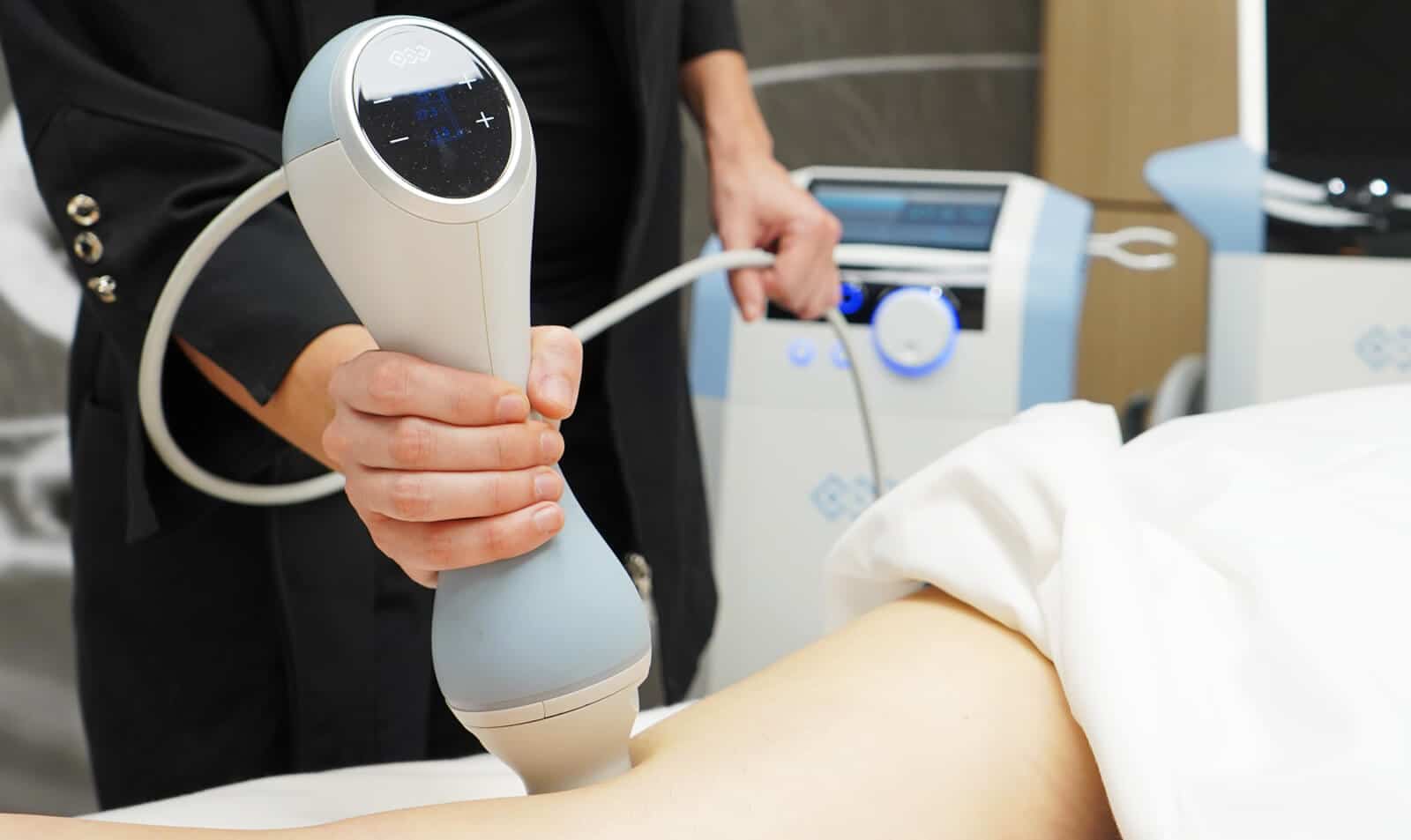 A dermapure physician treating a patient